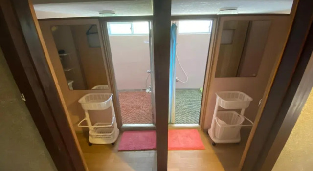 Кровать в общем номере Shiga Biwa Lake Shanshui House