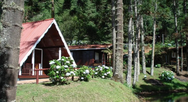 Шале с красивым видом из окна Hotel Fazenda Floresta Negra