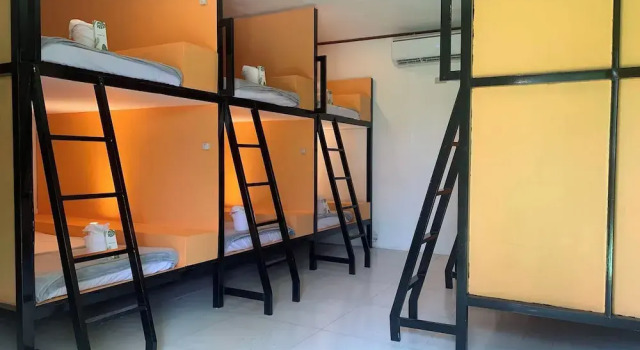 Кровать в общем номере Green Dales Travellers Inn Puerto Princesa