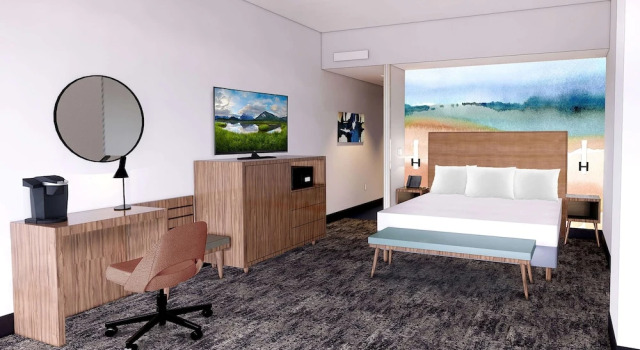 Двухместная студия-люкс с балконом Rivers Edge Hotel Portland, Tapestry Collection by Hilton