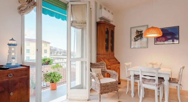 Stylish flat balcony near Rapallo Castle