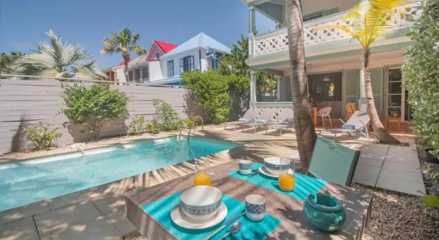 Коттедж Villa Aquamarine, 2 bedroom beach house and private pool, Orient beach