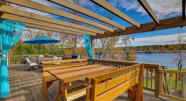 Lakefront Pocono Retreat w/ Hot Tub & Movie Hub, Rezerwuj Dom wakacyjny Pocono Summit Pensylwania