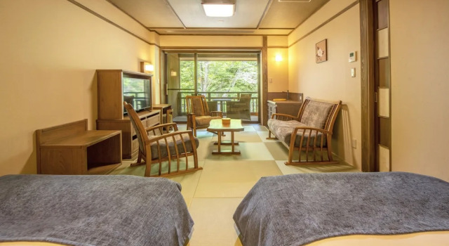 Четырёхместный люкс Shionoyu Onsen Rengetsu