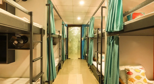 Кровать в общем номере Forrest Hostels