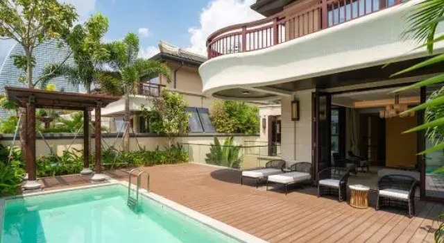 Sanya Haitang Bay Yuelv Coast Resort Villa (CDF Sanya International Duty Free City Store), Забронировать Курортный отель Отели Санья с бассейном, рядом с Sanya Duty Free Store, Бассейн