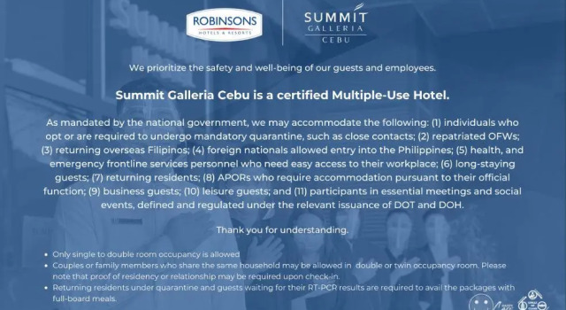 Кровать в общем номере Summit Galleria Cebu