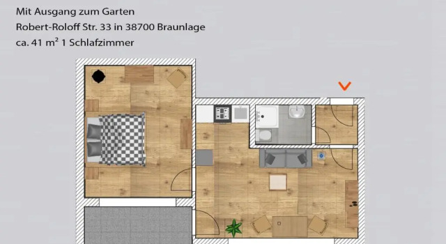 Апартаменты c 1 комнатой Auszeit im Harz Haus 3 Wohnung 6