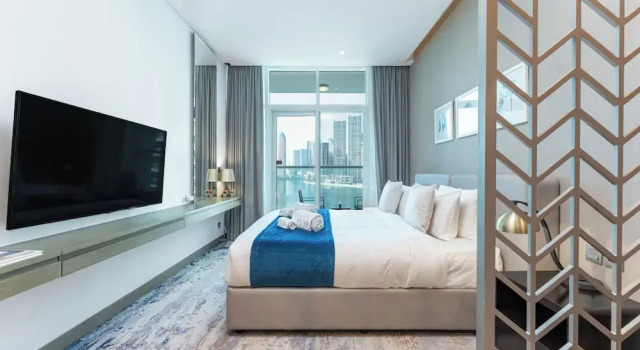 Двухместная студия с балконом и с видом на канал PVH - Damac Prive - Studio - Canal View