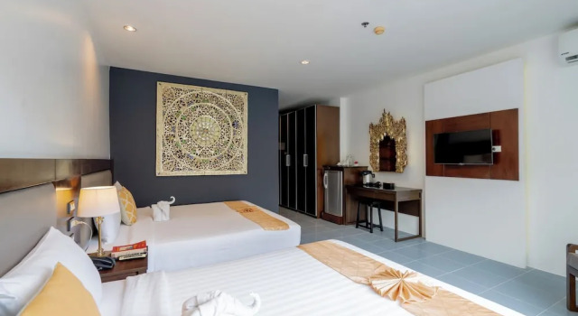 Семейный номер Standard с видом на бассейн Blue Beach Apartment