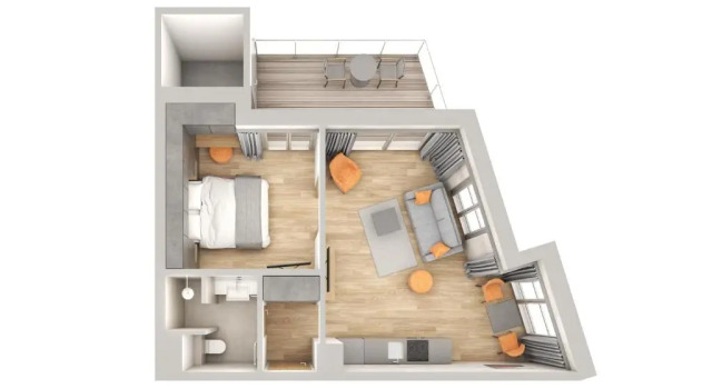 Panoramik manzaralı 1 yatak odası daire Downtown Apartments Berlin