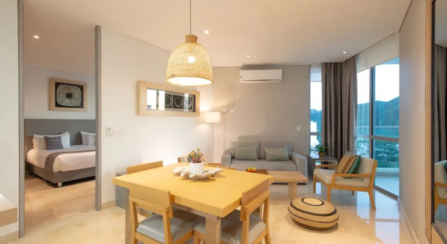 Апартаменты c 1 комнатой с балконом и с частичным видом на океан Grand Marina Suites Santa Marta