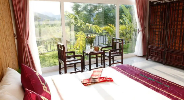 Трёхместный номер Deluxe с красивым видом из окна Mai Chau Sunset Boutique Hotel