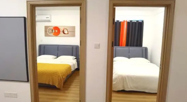Семейный люкс с 2 комнатами Tianjin Manju Seaview Projection Apartment (Haiboguan Branch)