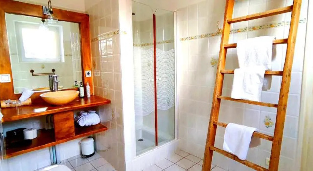 O podwyższonym standardzie jednoosobowy pokój Logis Hôtels Domaine du Châtelard