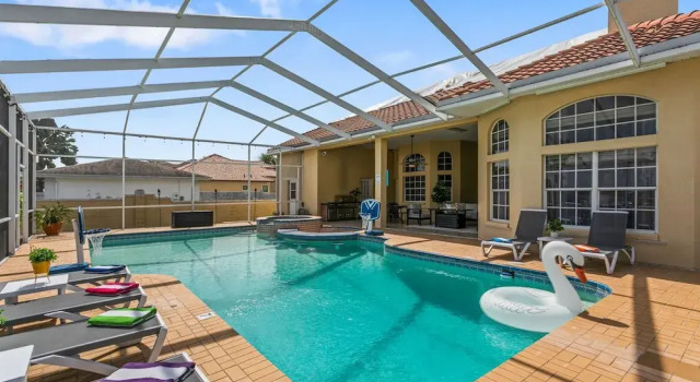 Waterfront Pool Pickleball Court Game Room