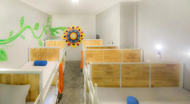 Кровать в общем номере Pool Party Hostel