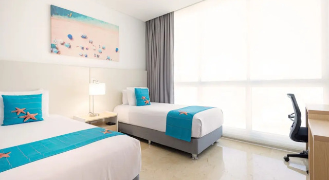 Апартаменты Deluxe с 2 комнатами с балконом и с видом на океан Grand Marina Suites Santa Marta