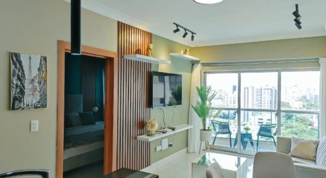 Precioso apartamento 1BR, piscina, gym, sauna, vista a la ciudad