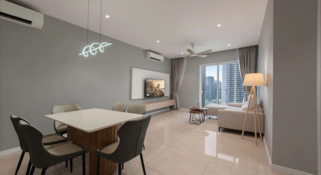 Двухместный люкс Deluxe с 2 комнатами с балконом и с видом на город KLCC Quill Residences by Avery #Located in the City Center #10 mins walk to Twin Towers #Infinity pool#中英文房东