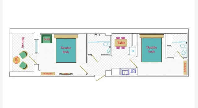 Апартаменты с 2 комнатами Leyla Apart Hotel 2 - Fountain Square