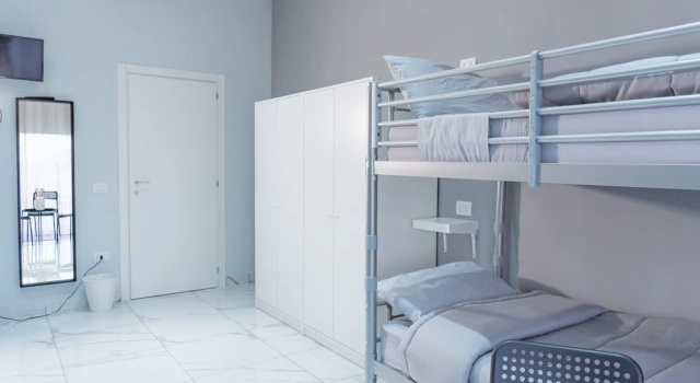 Bett im Wohnheim Hostel Partenope