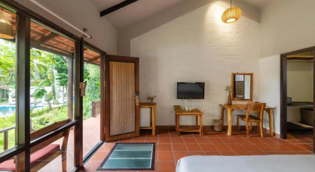 Двухместный номер Deluxe с видом на бассейн An Nhien Retreat Phu Quoc with Yoga Daily & Beach access