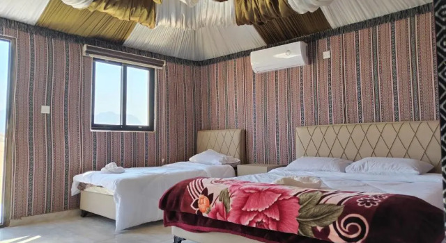 Glamping at wadi rum under the sun