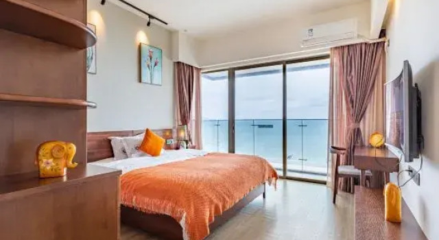 Люкс с 3 комнатами с балконом и с видом на море Xinhai Sea View Swimming Pool Villa（Poly Jinchowan Store）