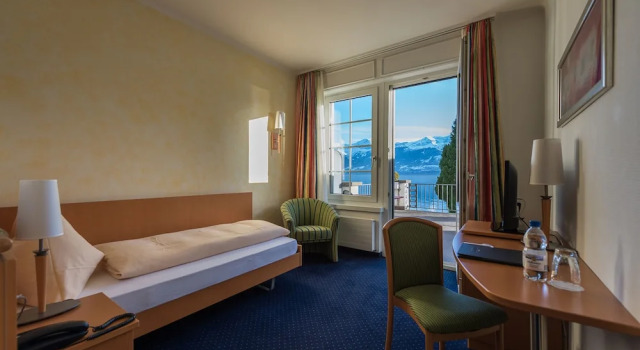 Одноместный номер Standard с балконом и с видом на озеро Parkhotel Gunten Lake & Spa