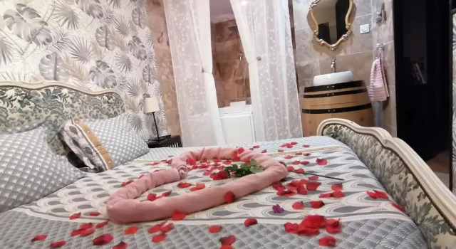 Апартаменты c 1 комнатой Romantisme et glamour avec spa, piscine et jardin