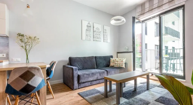 Апартаменты c 1 комнатой с балконом apartamenty-wroc Księcia Witolda by the River