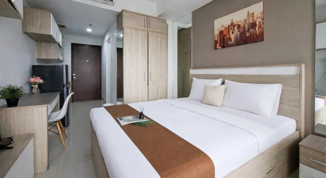Simply Minimalist Studio Apartment Springwood Residence Tangerang, Buchen Sie Ferienwohnung Hotels in Tangerang mit Pool, in der Nähe von Einkaufszentrum Grand Serpong, Schwimmbad