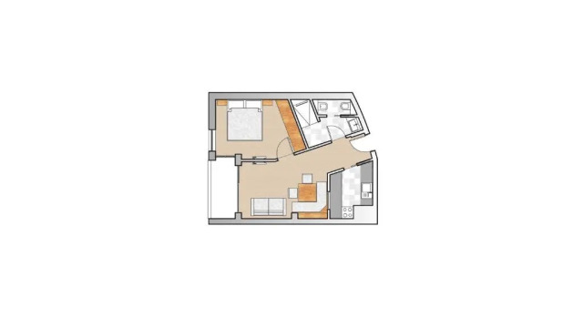 Апартаменты c 1 комнатой Residence Mugun