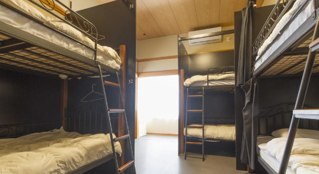 Кровать в общем номере Guest House Umikaji