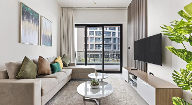 Апартаменты Deluxe с балконом WelHome - Contemporary 1BR in Binghatti Canal & Burj Views