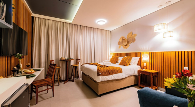 Апартаменты Comfort Stay Home Luxo | 1min Praia Gonzaga | Rooftop, Piscina, Sauna & Gym