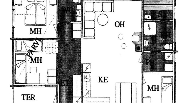 Коттедж с 3 комнатами Matkailumaja Heikkala Cottages