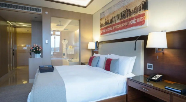 Двухместный номер Deluxe с видом на город Fairmont Baku, Flame Towers