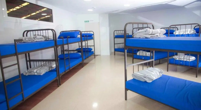 Кровать в общем номере Albergue de peregrinos San Cipriano