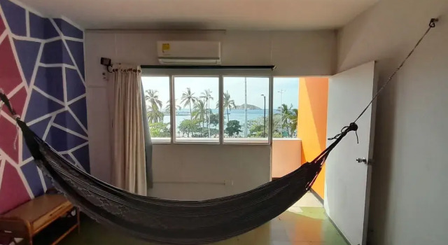 Standard double chambre avec balcon et Vue sur l'océan Panamerican Hostel