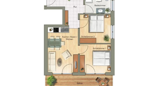 Апартаменты с 2 комнатами Feriendorf Walserland