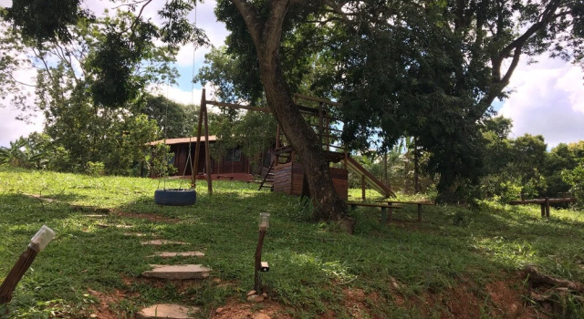 Кровать в общем номере с балконом Rancho Ecologico Oasis de Luz
