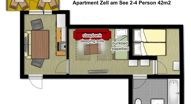 Апартаменты c 1 комнатой Haus Piesendorf