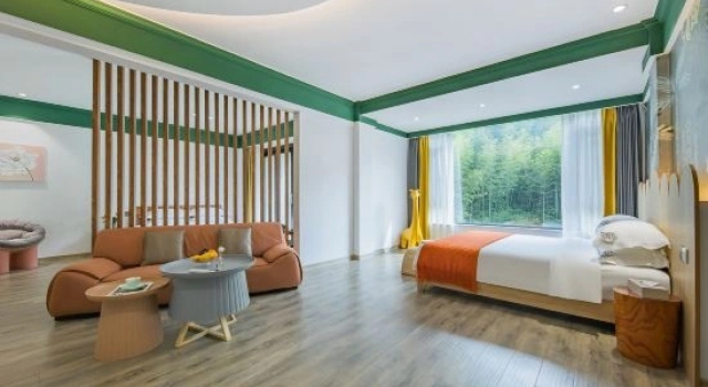 Двухместный семейный люкс Luxury с балконом Muxi B&B, Chuanzang Line, Minnan County