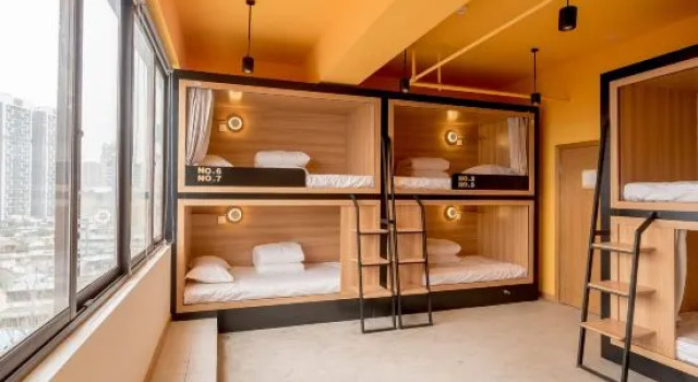Кровать в общем номере Chengdu Mitang Youth Hostel