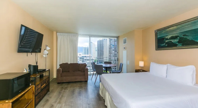 Номер Standard c 1 комнатой Ilikai Marina Studio City View Condos with Fully Equipped Kitchens & Free Wifi