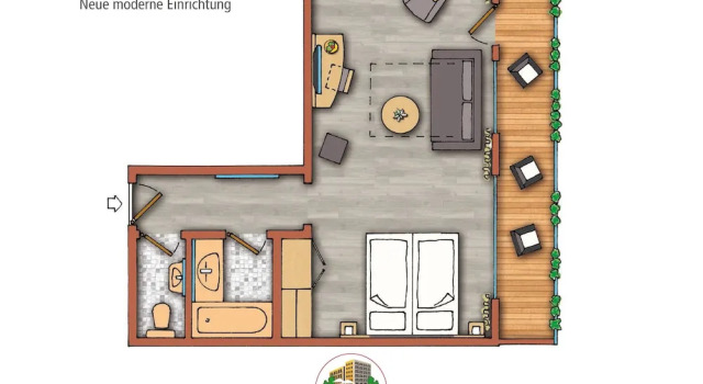 Двухместный номер Deluxe Kemnater Hof Apartments SELF-CHECK-IN