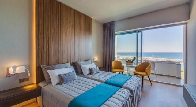 Twin room with sea view Sun Hall Hotel