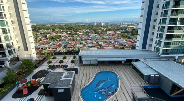 #1.3 Cozy 7Pax Large Beds 2B1R Vivacity Kuching Jazz Suites, Rezerwuj Hotel Kuching Sarawak